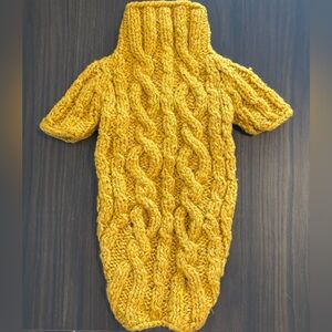 Handmade Knitted Orange Dog Sweater - Size Small